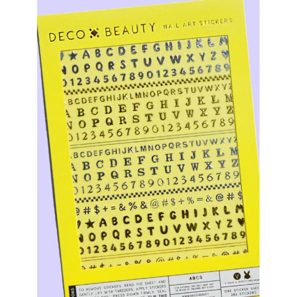 🔥3/$30 NIP Deco Miami Beauty ABCs Nail Art Stickers Full Size
